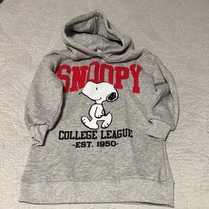 Zara Gray Snoopy Hoodie with Red and Black Accents